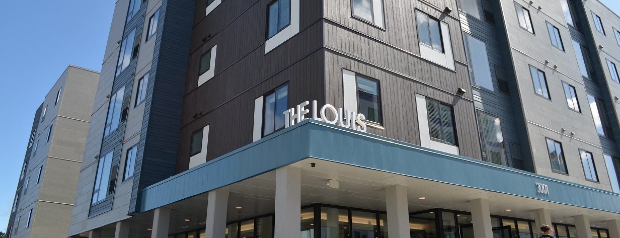The Louis outside of building